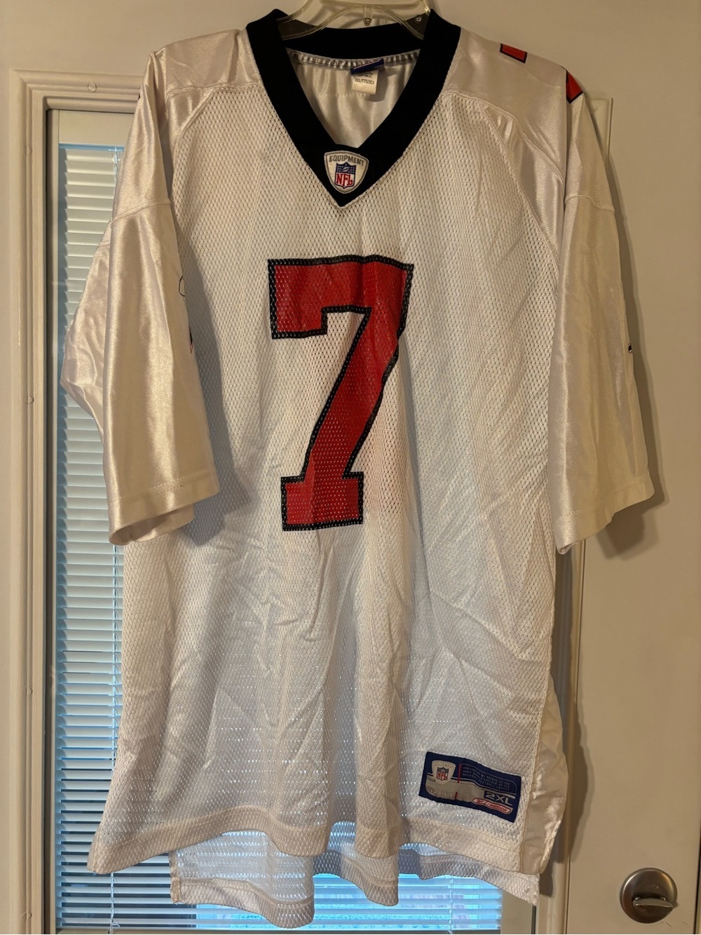 NFL White Mesh Football Jersey with Red Number 7 Vick